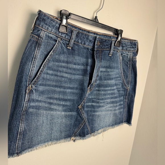 Skirt American Eagle Womens Denim Mini Skirt Long High Rise Size 8, new - Picture 2 of 4